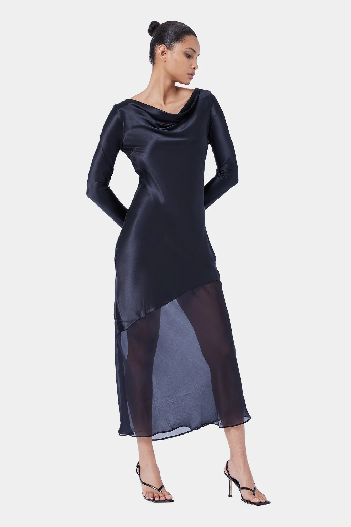 Asym Splice LS Dress