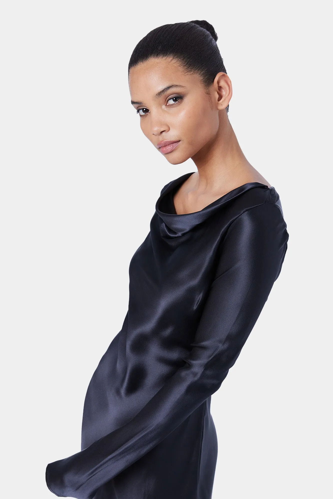 Asym Splice LS Dress