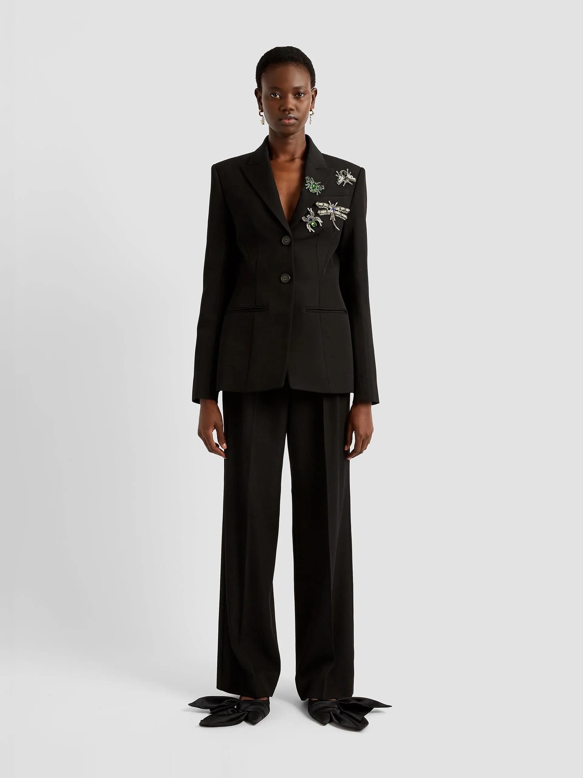 Black straight leg trouser