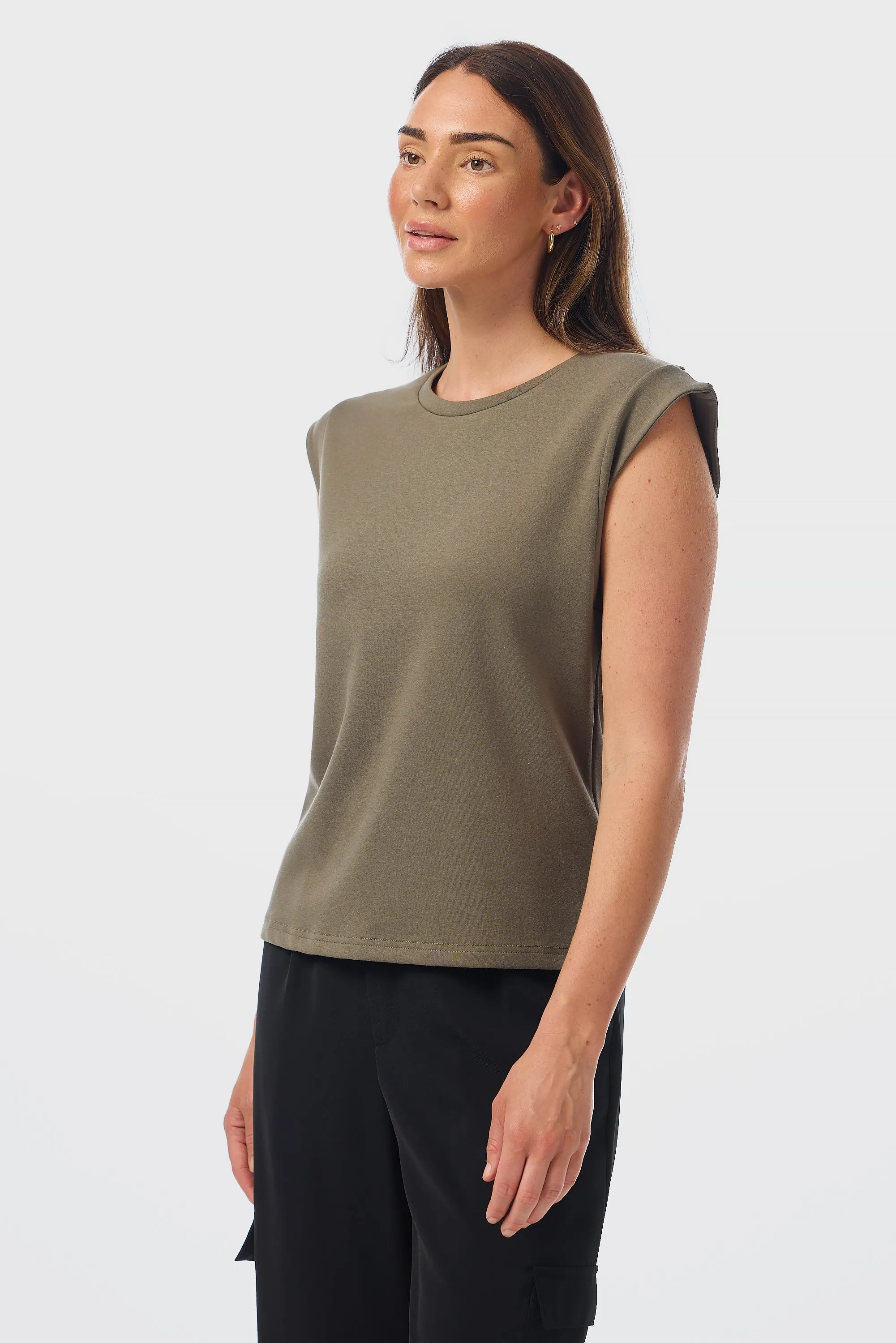 Cap Sleeve Jersey Tank - Thyme