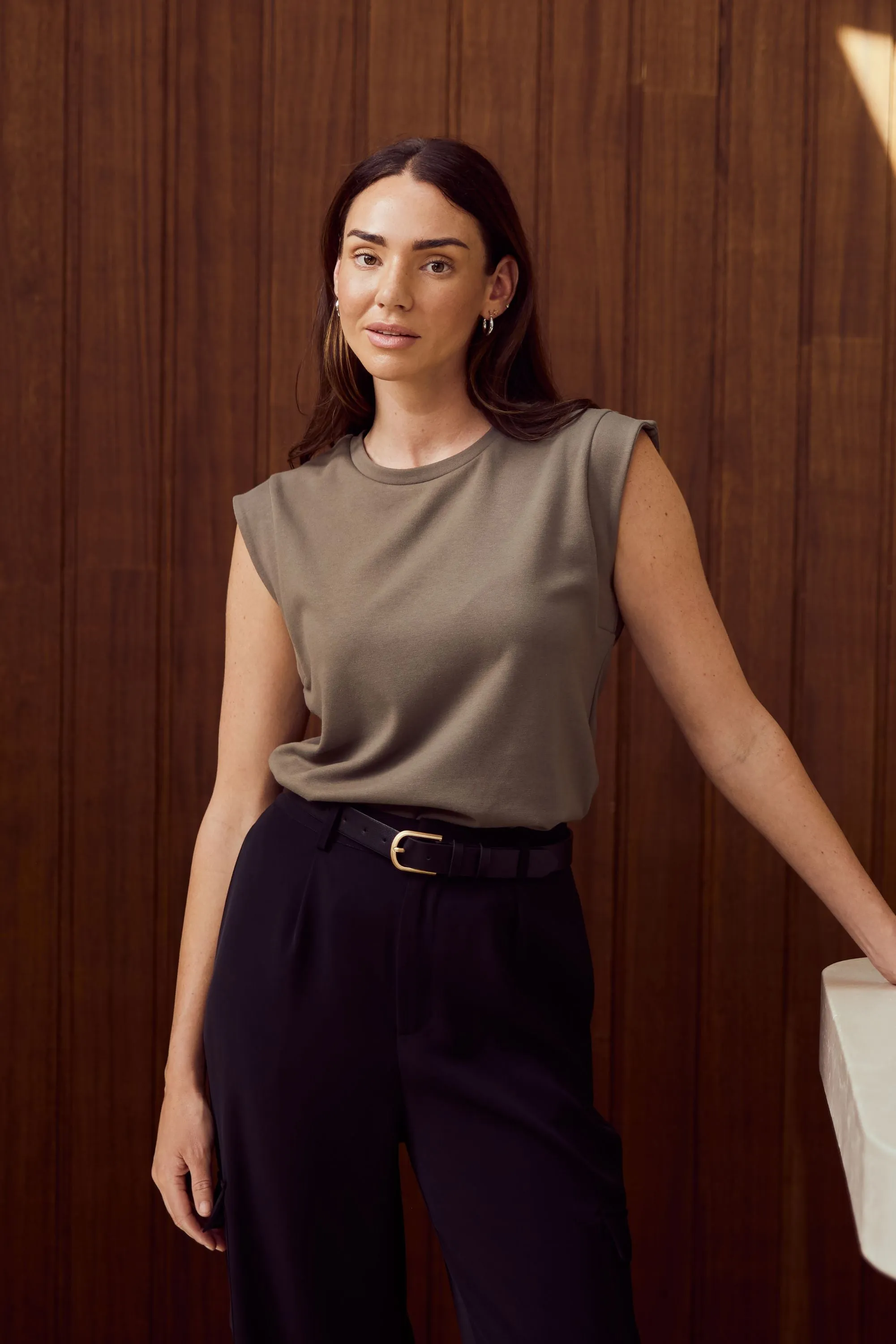 Cap Sleeve Jersey Tank - Thyme