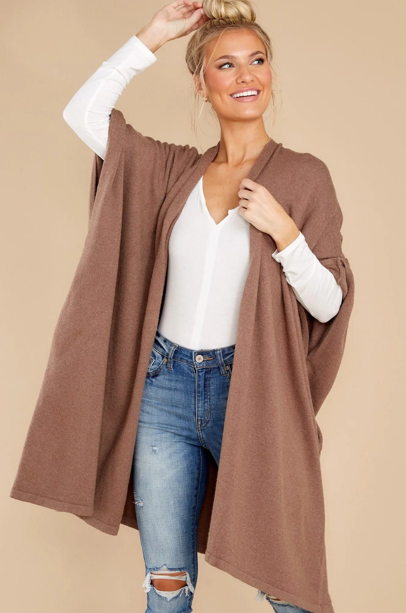 Carefree Days Mocha Cardigan