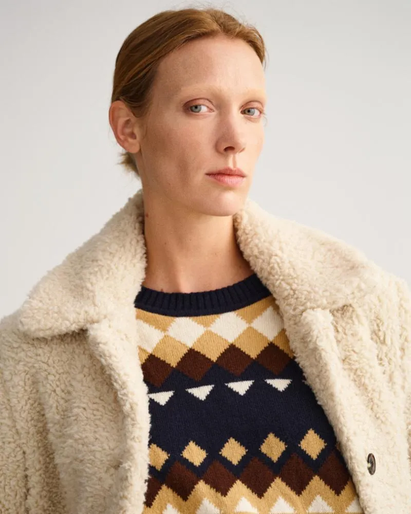 Gant Apparel Womens TEDDY JACKET 34/PUTTY