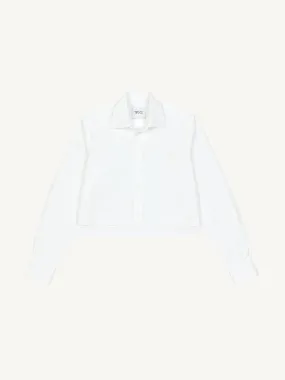 Iris poplin, white cropped shirt