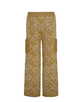 Knitted Monogram Jacquard Pants (Golden Orange)