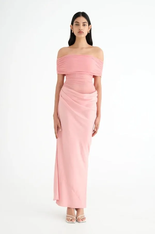 Nico Off Shoulder Maxi Dress Candy Floss