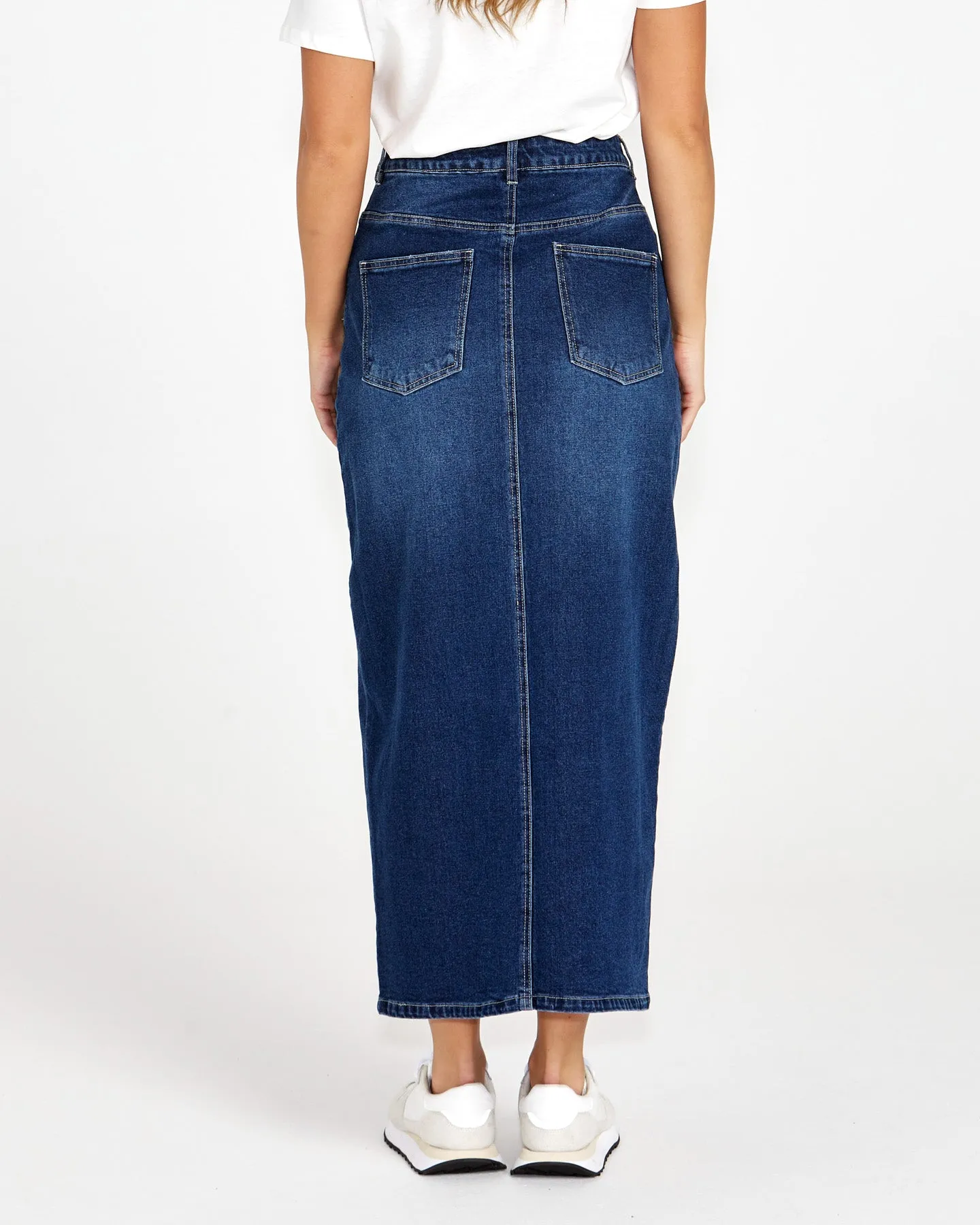 Sass Emerald Denim Maxi Skirt 78 Wash