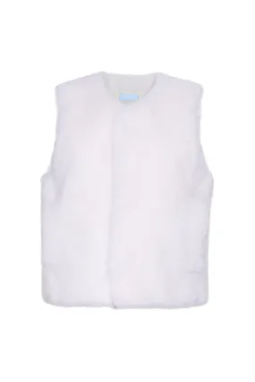 The Poppy Faux Shearling Vest | Vanilla