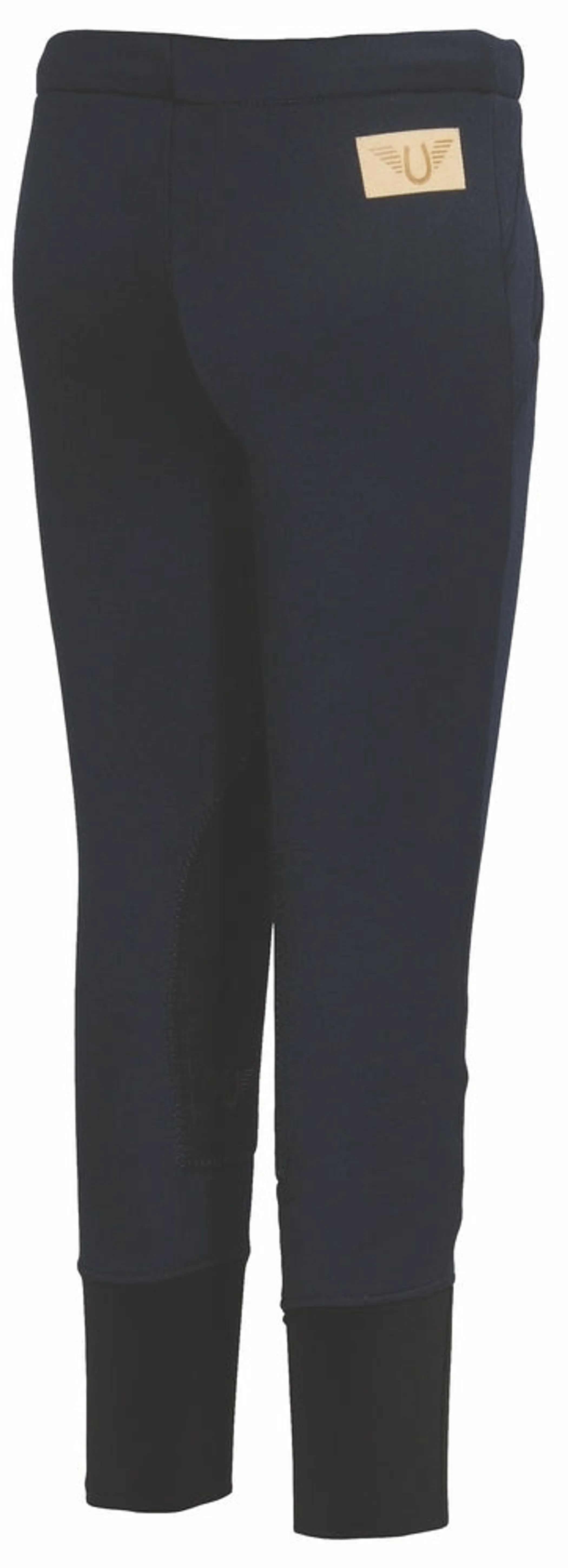 TuffRider Children's Unifleece Pull-On Stretch Fleece Knee Patch Winter Breeches