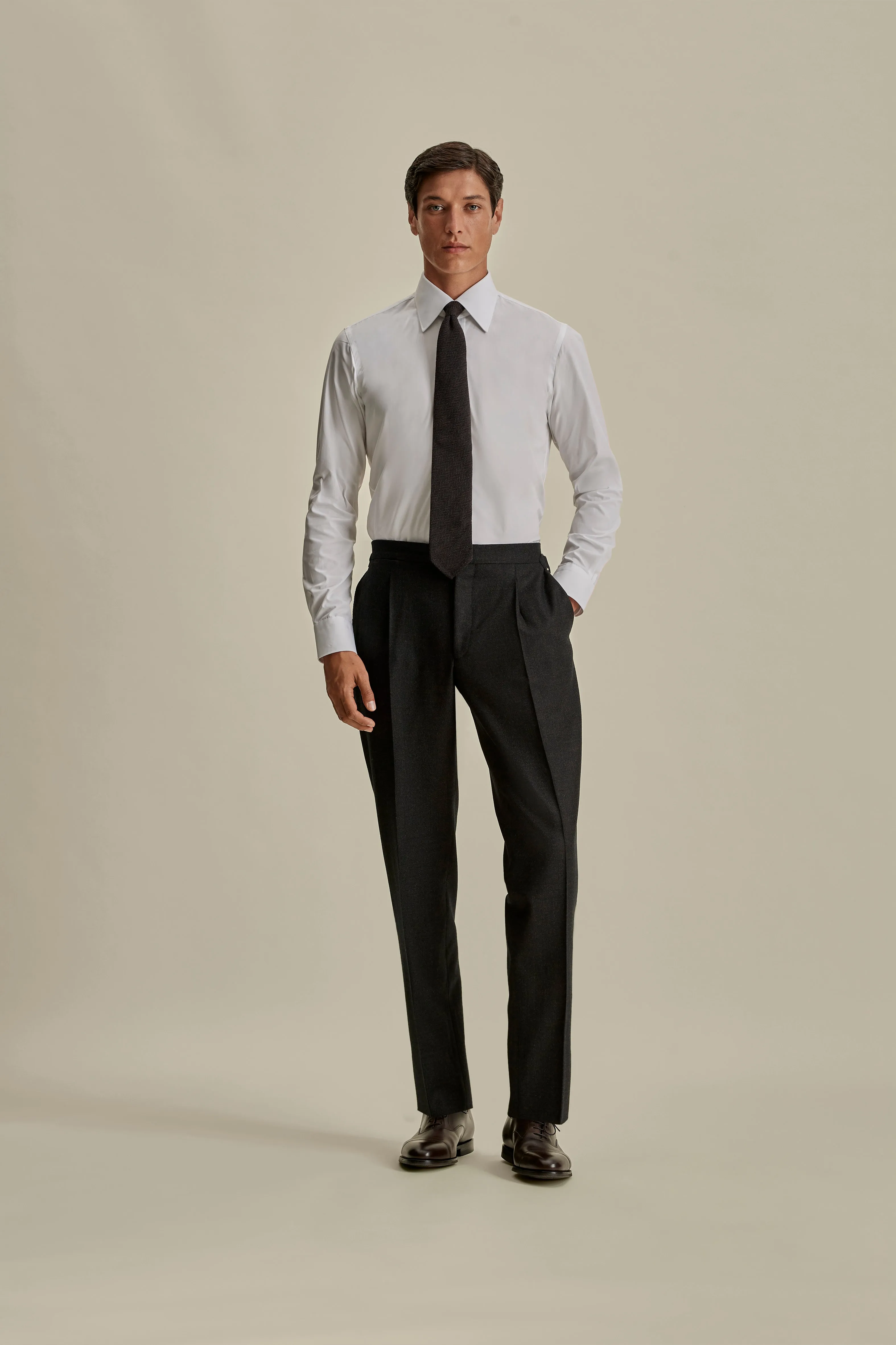 Wool Double Breasted Wide Peak Lapel Suit
